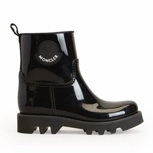 Moncler Glossy Black Ankle rain Boots